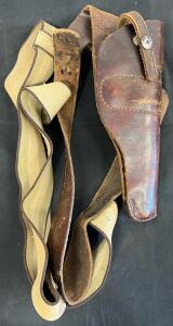 WWII Era US M3 Leather Shoulder Holster, Canvas Strap, Fits M1911/Service Revolver
