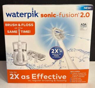 Waterpik Sonic-Fusion 2.0 Toothbrush & Flosser Combo, 8 Brush Heads, Timer, ADA Accepted