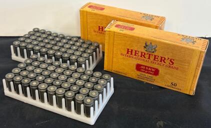 Herter&rsquo;s .40 S&W 180gr FMJ Ammunition, Steel Case, Non-Corrosive, 2 Boxes (100 Rounds Total)