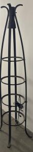 Tall Black Metal Torchiere Floor Lamp Frame With Cord, 68" Height, Multi-Ring Tiered Design (Tested And Turns On)