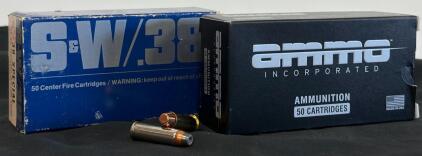 Ammo Inc. & S&W .38 Special 158gr TMC & JHP, 50 Rounds Each