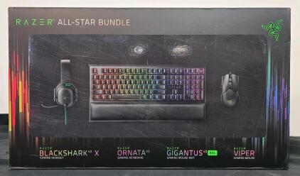 Razer All-Star Gaming Bundle: BlackShark V2 X Headset, Ornata V2 Keyboard, Viper Mouse, Gigantus V2 XXL Mouse Mat- New In Box