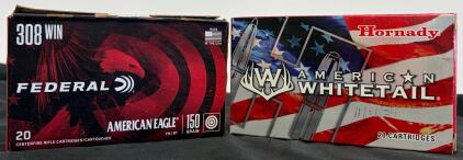 .308 Winchester Federal American Eagle & Hornady Whitetail 150gr FMJ/SP 40 Rounds Ammo