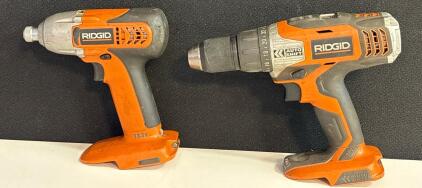 Ridgid 18V Cordless Drill/Driver R86014 AutoShift & Impact Driver R842301, Tool-Only,