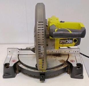 Ryobi 10" Compound Miter Saw, Corded, Single Bevel, 15A Motor, Dust Port