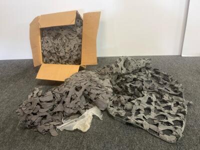 Military Grey Camouflage Netting 8x10 ft &ndash; Synthetic Material, Mesh Pattern, Open Box