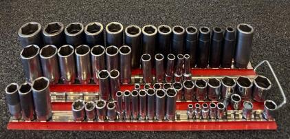 Comprehensive SAE & Metric Socket Set With Shallow & Deep Sockets, 1/4", 3/8" And 1/2" Drives
