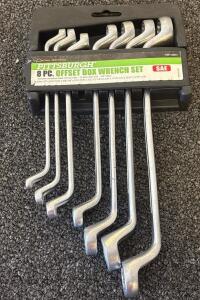 Pittsburgh 8-Pc Offset Box Wrench Set SAE, Chrome Vanadium, 1/4"&ndash;7/8", 12-Point, Model 32041