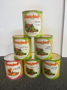 Sam Andy Foods Emergency Dehydrated Food Set &ndash; 6 Cans, Various Vegetables & Instant Breakfast