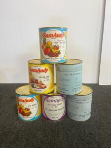 SamAndy Dehydrated Foods Emergency Storage Set, 6 #10 Cans, Fruit, Rice, Meat Mixes, 2-5.5 lbs Each