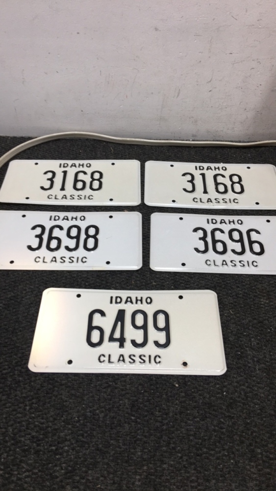 (5) Idaho Classic Car License Plates