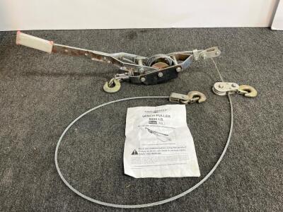 Haul-Master 543 Hand Winch Puller, 4,000 lb Capacity, 10 Ft Steel Cable