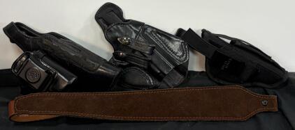 DeSantis & Uncle Mike's Leather/Nylon Holster & Padded Rifle Sling, Fits Hellcat, S&W K/L