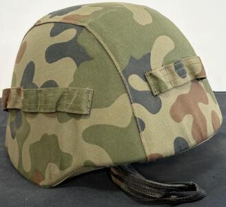 Polish wz.93 Camouflage Kevlar Military Helmet, Adjustable Liner, PASGT Style, Molle Loops