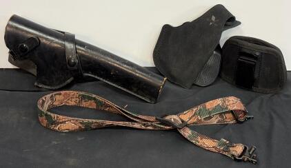 Brauer Bros J-2 Leather Holster, Viridian & Galco Holsters, Woodland Camouflage Sling Bundle