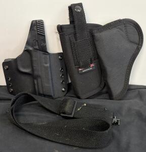 Triple Holster Set (Sticky MD-4, Hunter CoX, Kydex) & Rifle Sling &ndash; All Black, US Made