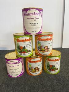 SamAndy Emergency Food Cans Assortment &ndash; 6 Large Sealed Vintage Survival Dehydrated Mixes