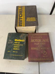 Chilton & Mitchell Automotive Service & Flat Rate Manuals 1950, 1975, Professional Editions, Vintage