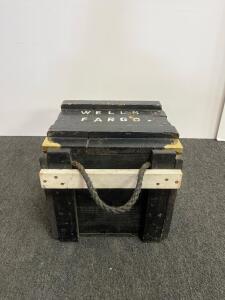 Wells Fargo & Co. Express Strongbox With Original Padlock, Rope Handles, Brass Hardware