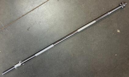 Threaded 56&rdquo; Chrome Spin-Lock Barbell Bar, 1" Standard, Collars Included, Home Gym Fitness