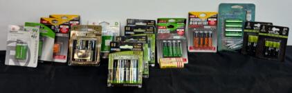 Rechargeable Batteries: D, AA, AAA, 9V &ndash; NiMH/NiCd/Li-ion, Multiple Brands, 2000&ndash;5000mAh, New