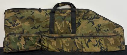 Camouflage 50&rdquo; Soft Rifle Case, 3 Zipper Pockets, Twin Handles, Heavy Duty Nylon/Foam Padding