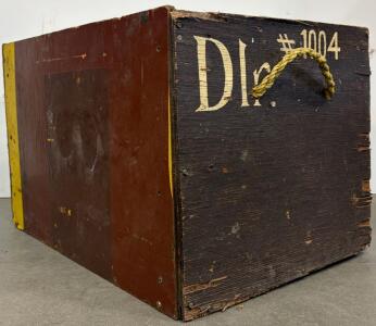 Industrial Wooden Storage Crate, Open-Top, Rope Handles, 2&rsquo;x17&rdquo;x16&rdquo;