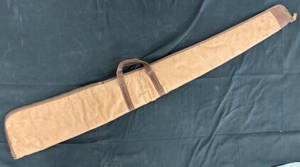 Vintage Canvas & Leather Soft Rifle Case, 50&rdquo;