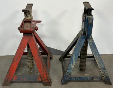 Industrial Heavy-Duty 10 Ton Ratcheting Jack Stands, Adjustable 20-30" Height, Steel, Pair