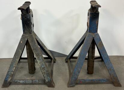 Vintage Allied Heavy Duty 6 Ton Pin-Lock Garage Jack Stands, Adjustable 18-28", Steel Construction