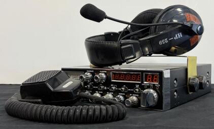 Galaxy DX 959 AM/SSB 40 Channel CB Transceiver With HP-259 Headset, Mic, Malaysia, SN: 959110565