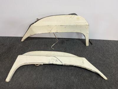 Vintage Fiberglass Front Fenders, Approx. 55" x 22" x 28", White, Used Condition