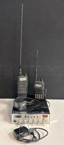 Cobra 29 LTD Classic CB Radio & 2 Yaesu Handheld Transceivers With Power Adapters & Antennas