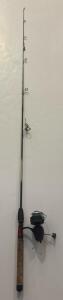 Vintage Mitchell 300A Spinning Reel With Rod And Tackle