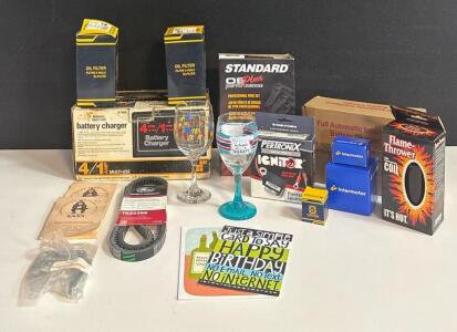 PerTronix Ignitor, Flame-Thrower Coil, Sears Charger, Oil Filters, Glassware