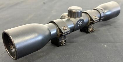 CenterPoint 4x32 Rifle Scope, Duplex Crosshair Reticle, 1&rdquo; Tube, with Mount Rings and Lens Caps