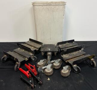 Heavy Duty Vehicle Dollies, Spare Wheels, Clamps & Trash Can