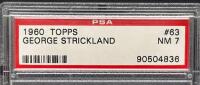 1960 Topps George Strickland #63 Cleveland Indians PSA 7 NM Baseball Card - 5