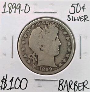 1899-O Silver Barber Silver Half Dollar