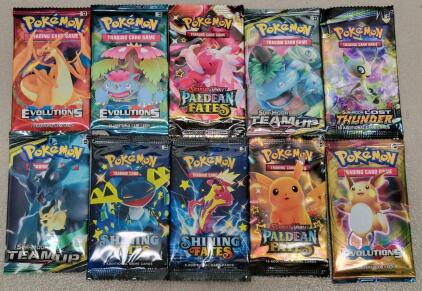 Lot of 10 Pok&eacute;mon Booster Packs Reproduction Replicas