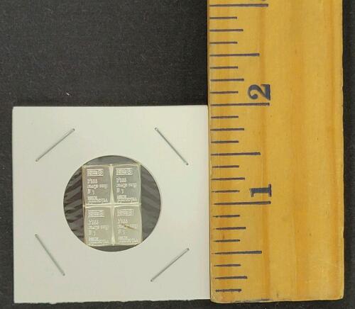 GRAU'S 999.9 Fine Silver Miniature Bars 3g Each, Serial 09666, 2x2" Display Holders, Set of 4