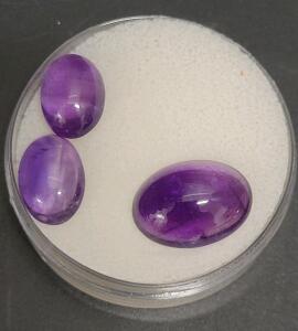 Set of 3 Natural Purple Madagascar Amethysts