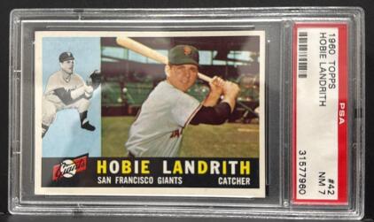1960 Topps #42 Hobie Landrith PSA 7 NM San Francisco Giants Catcher Vintage Baseball Card