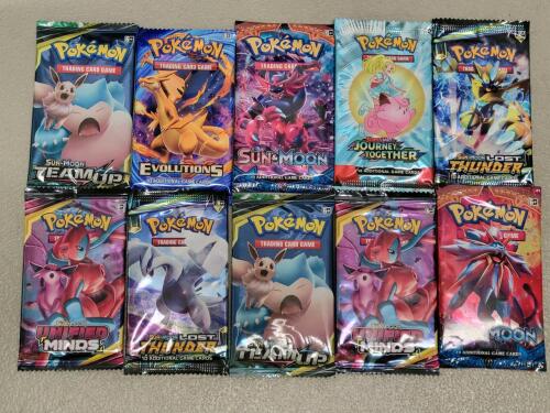 Lot of 10 Pok&eacute;mon Booster Packs Reproduction Replicas