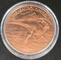 (6) 1 oz. .999 Copper Dinosaur Rounds - 2
