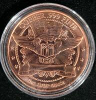 (6) 1 oz. .999 Copper Dinosaur Rounds - 5