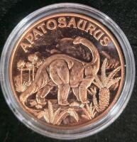 (6) 1 oz. .999 Copper Dinosaur Rounds - 6