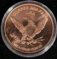(6) 1 oz. .999 Copper Dinosaur Rounds - 9