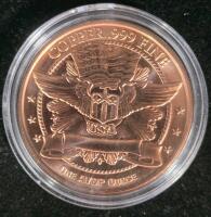 (6) 1 oz. .999 Copper Dinosaur Rounds - 11