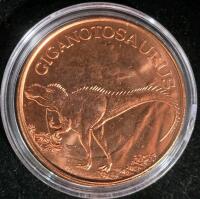 (6) 1 oz. .999 Copper Dinosaur Rounds - 12